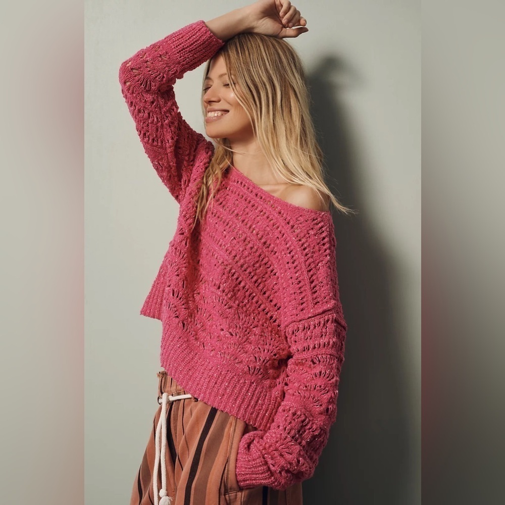 NWT Size XS - The Palmer Open-Stitch Pullover Sweater by Pilcro